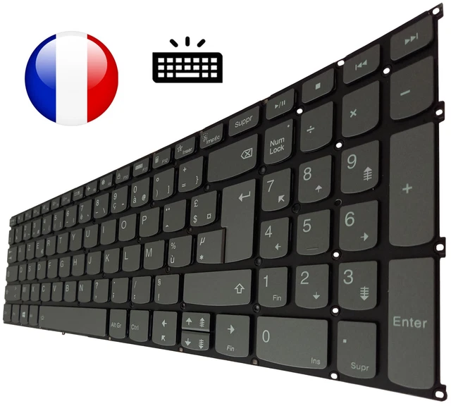 Clavier AZERTY Français Pour Lenovo Yoga 900S-12ISK / 900S - Neuf, Filaire, Noir