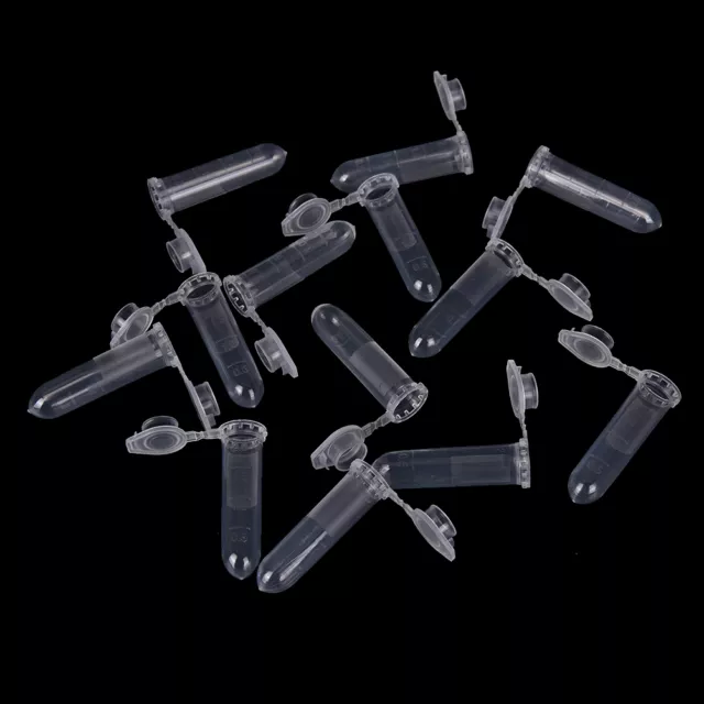 100pcs 2ml Micro Centrifuge Tube Vial Clear Plastic Vials Container Snap CaUK