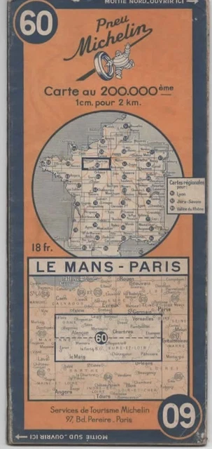 ANCIENNE CARTE ROUTIÈRE,4E tirage MICHELIN N°16 à 1.50fr EUR 10,00 - PicClick FR