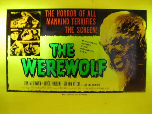 THE WEREWOLF Orig Australian cinema movie projector glass slide horror classic