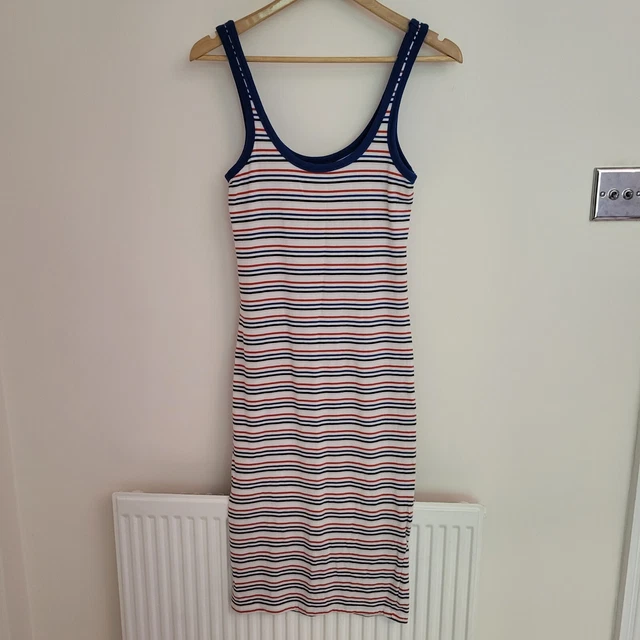 ZARA SIZE S White Blue Red Stripe Stretch Tank Midi Dress 4.36 - PicClick UK ZARA SIZE S White Blue Red Stripe Stretch Tank Midi Dress 4.36 - PicClick UK