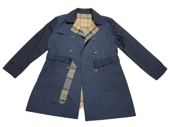 BARBOUR - CEDAR TRENCH - Dress Tartan, reversible, size 12(US)/16(UK)/42(EUR)
