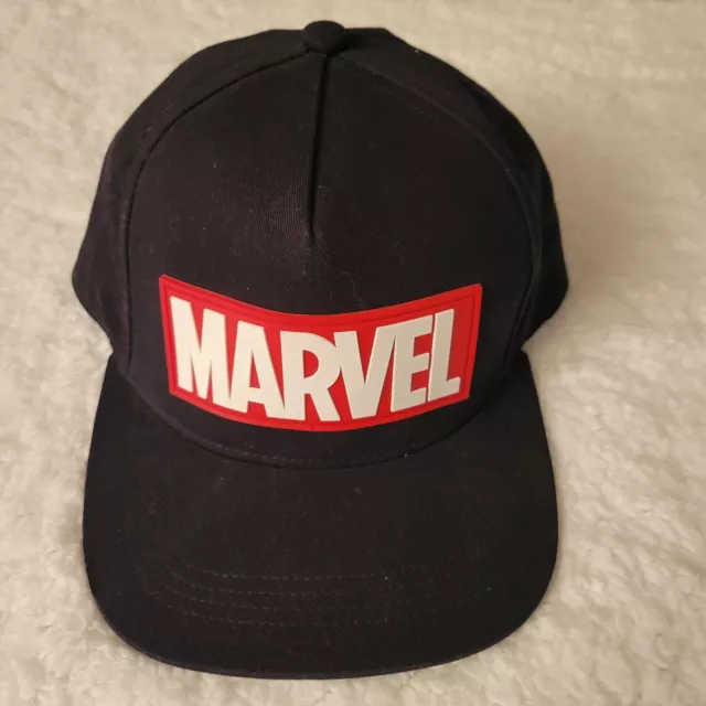 Marvel Comic Book Logo Avengers Black Red White Snapback Hat Baseball Cap Adult