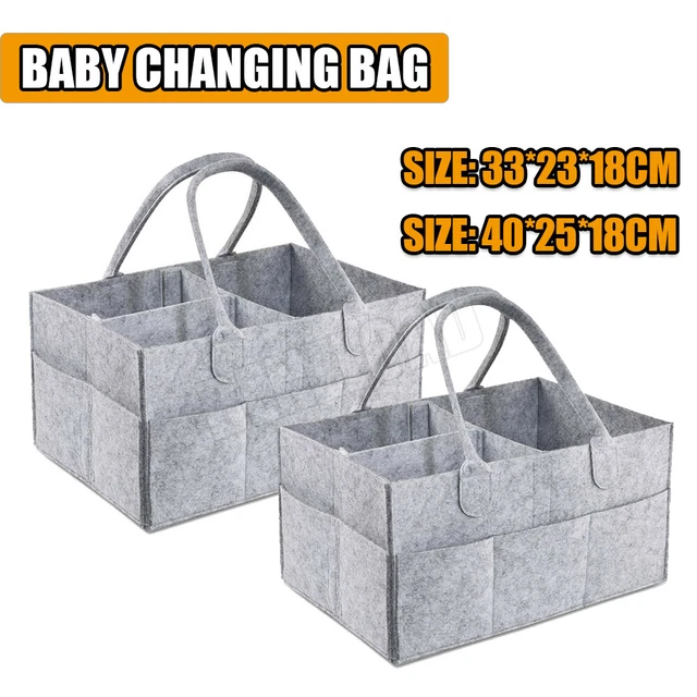 Baby Diaper Organizer Caddy Felt Changing Nappy Kids Storage Carrier Bags Large