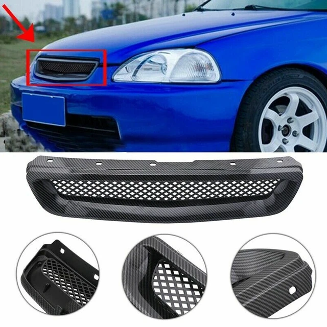 FOR 9900 HONDA Civic EK JDM TypeR Style Carbon Fiber Mesh ABS Front