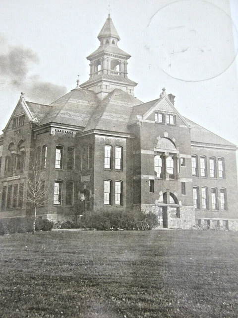 Vtg ALMA MICHIGAN Mi., RPPC Real Photo postcard Washington School, Alma Mi TM