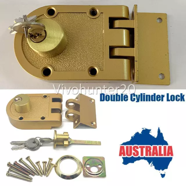 Double Cylinder Deadlock Kit Door Lock With 3 Keys Anti Jimmy Lock AU STOCK