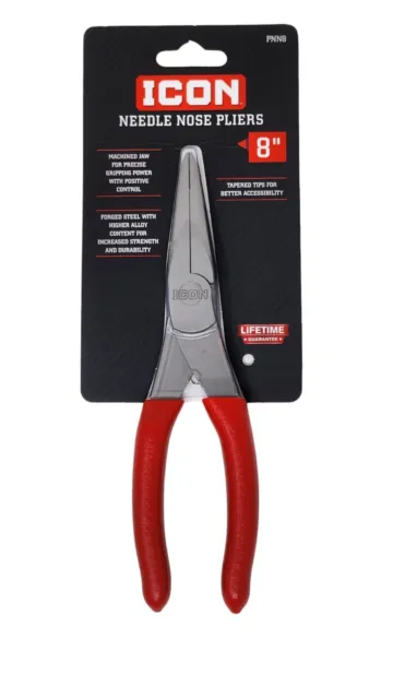 Icon Professional 8in. Needle Nose Pliers Forged Comfort Grip PNN8 59167