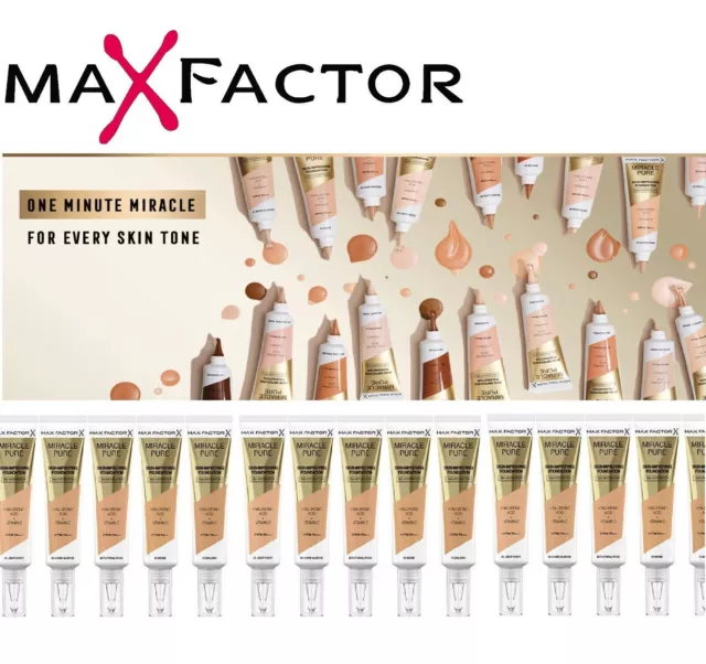 MAX FACTOR Miracle Pure Skin Improving Foundation 30ml - CHOOSE SHADE - NEW