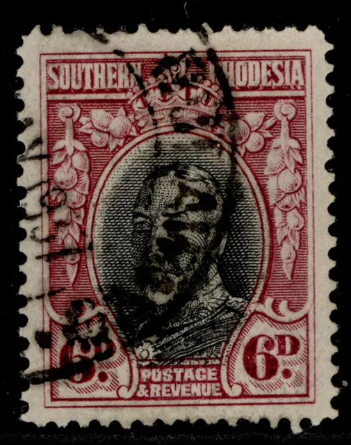 SOUTHERN RHODESIA GV SG20b, 6d black & magenta, USED.