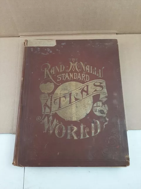 1890 RAND McNALLY New Standard ATLAS of the World book STATE & COUNTRY Maps