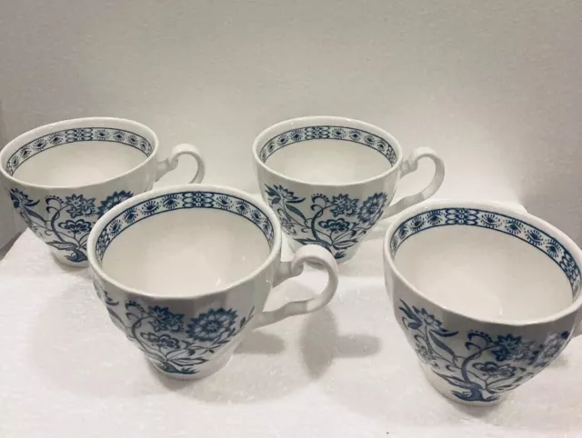J & G Meakin White Blue Nordic Ironstone Demitasse Cup Made in England Set Of 4 2