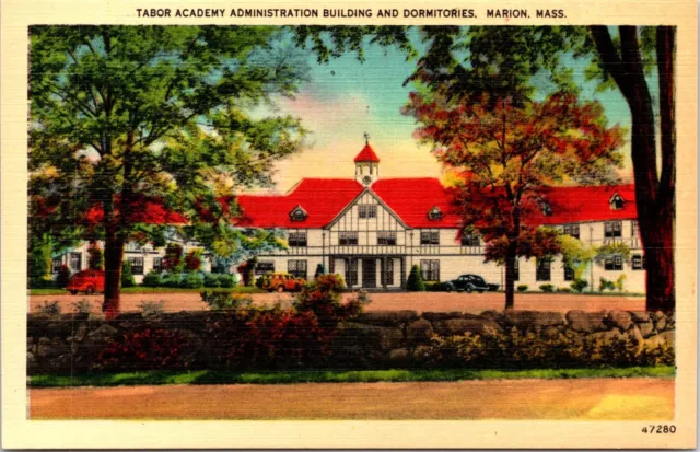 Postcard Massachusetts Marion Tabor Academy Administration Building Dorm B13