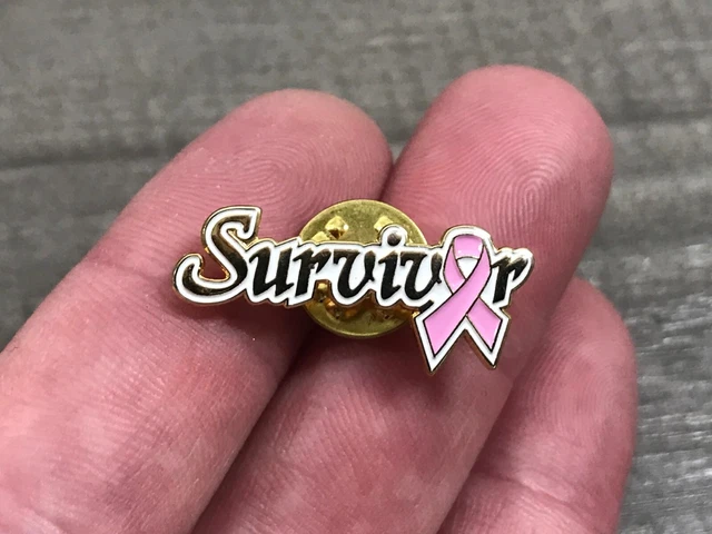 Pink Ribbon Survivor Breast Cancer Awareness Lapel Hat Jacket Backpack Bag Pin