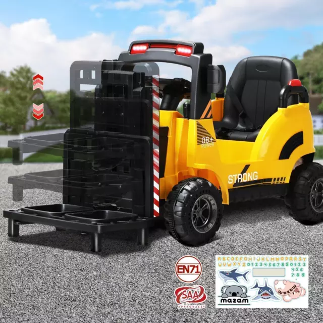 Mazam Kids Ride On Car 12V Electric Forklift Car Toy Gift W/ Lift/Load Yellow