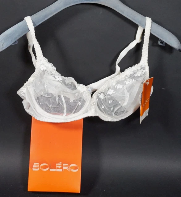 Originale Viintage Bolero Donna Reggiseno 1698 Bustino Intimo Bianco Taglia 80 B