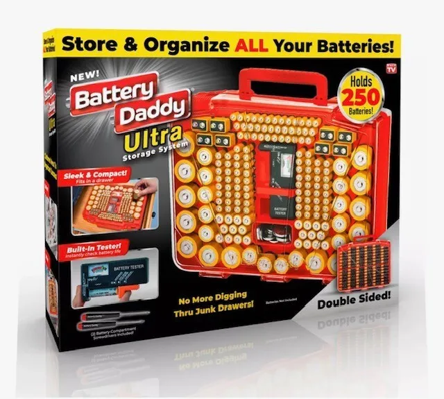 Battery Daddy Ultra Double Sided Storage Case Holds 250 Batteries - New