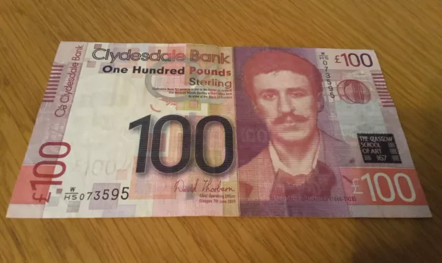 Clydesdale Bank Of Scotland Scottish One Hundred Pound £100 Note