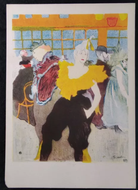 France Postcard Early 1900s Rare Art Toulouse Lautrec Moulin Rouge Woman Clown 2