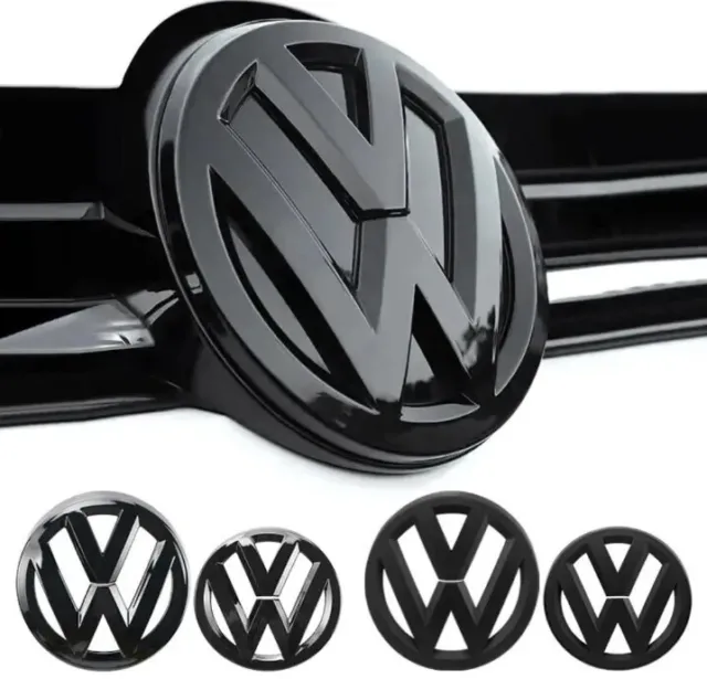 VW Zeichen Schwarz Vorne Touareg 3 ACC Modelle foliert Emblem R-Line V6 V8  TDI