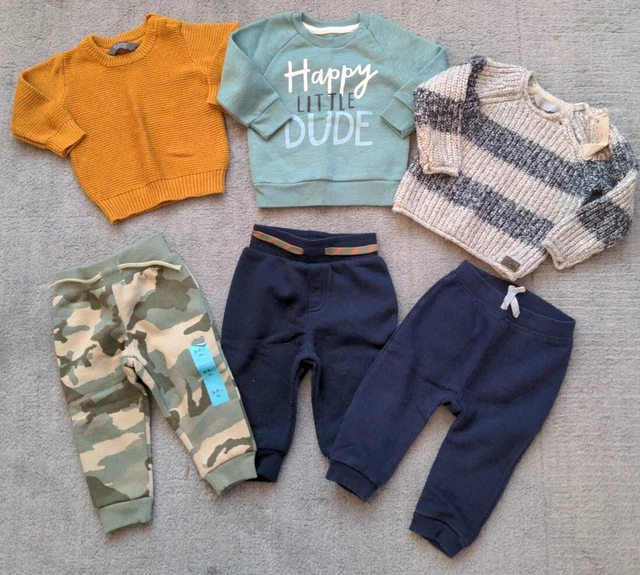 Lovely bundle baby boys 6-9 months clothes winter/spring mix&match trouser jumpe