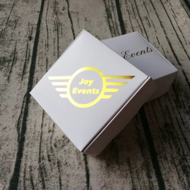 200x White Paper Box Gold Foil Business Logo Soap Wax Product Packaging Boxes