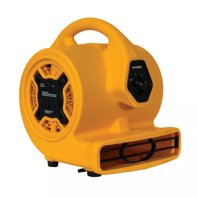 XPOWER P-130A 1/5 HP Mini Blower Air Mover Dryer Fan,Low 2 Amps-Yellow