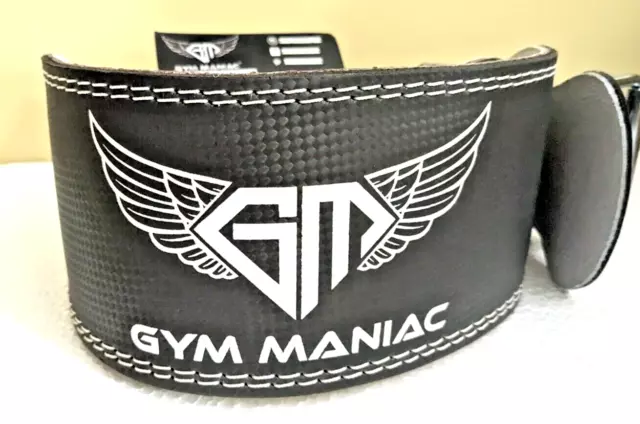 Gym Maniac Dark Gray Leather Weight Lifting Belt Men and Women Adjustable NEW