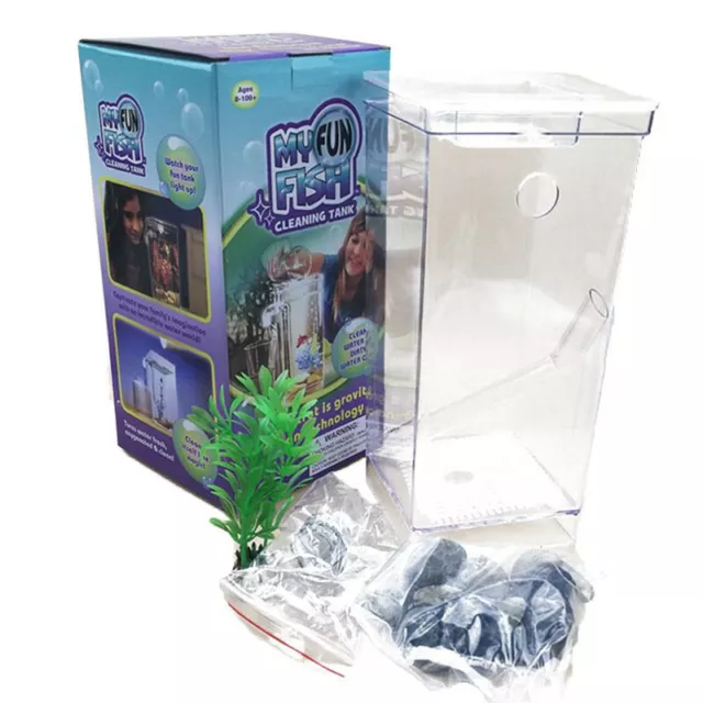Small Fish Tank Self Cleaning Aquarium Complete Kit with Light Gravity Clean 4