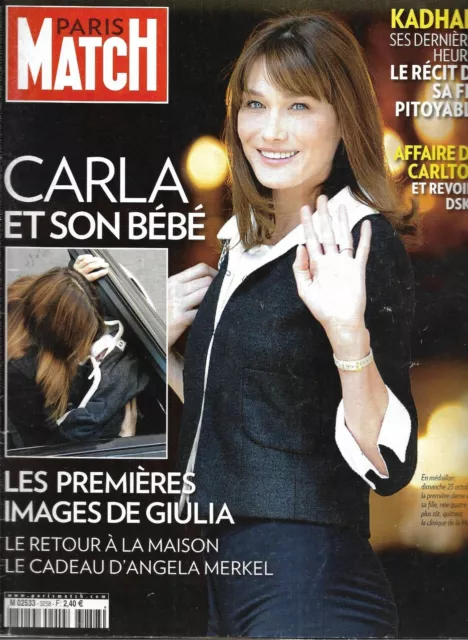 PARIS MATCH n°3258 26/10/2011 Carla Bruni_Mort de Kadhafi_Steve Jobs_M.Bellucci