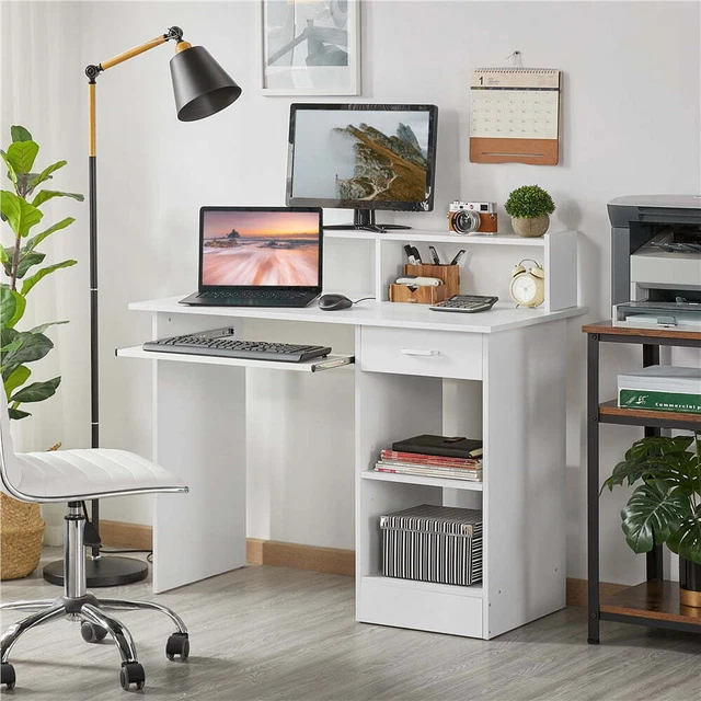 Practical Multifunctional Wooden Home Office Computer Desk Drawers Keyboard Tray