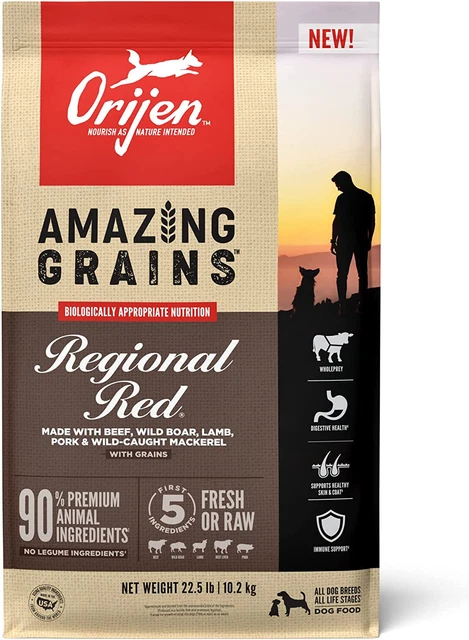 ORIJEN® Dry Dog Food, High Protein, Amazing Grains Regional Red 22.5LB