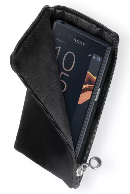 Soft Case schwarz für Sony Xperia X Compact Tasche Etui Hülle mit Reißverschluss