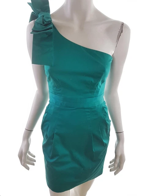 French connection T. 6 Vert Robe de bal de soirée Sans manches Poches Coton Une