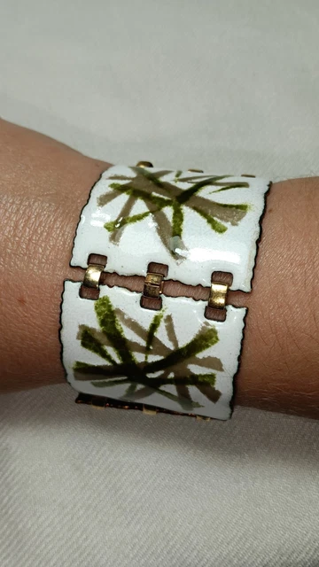 Bracelet Emaux de Limoges ? Jolie Émaux Bleu Bijoux Femme
