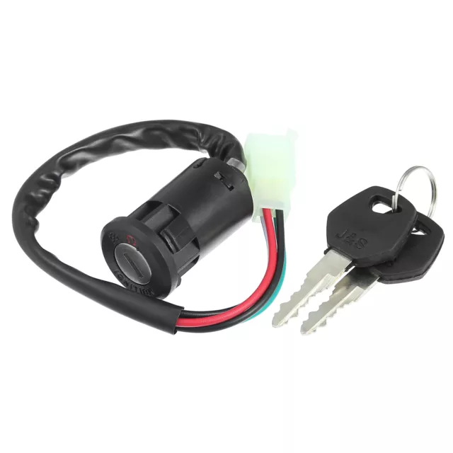 Moto 4 cables interruptor de bloqueo encendido con 2 Llave para Honda CG125