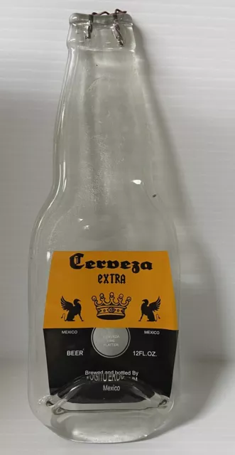 Cerveza Extra Vidrio En Forma de Botella de Queso Servidor Plato Cerveza México
