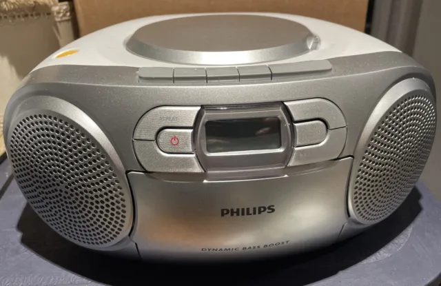 PHILIPS AZ127 PORTABLE Stereo CD & Cassette Tape Player Radio ...