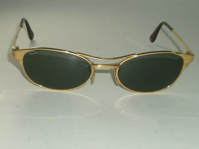 VINTAGE B&L RAY BAN W1394 GEP SLEEK OVAL CRYSTAL G15 UV SIGNET SUNGLASSES w/CASE