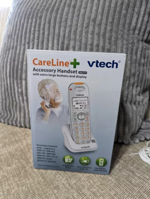 VTech SN6107 Accessory Cordless Handset Phone for Hearing Impaired XL Buttons