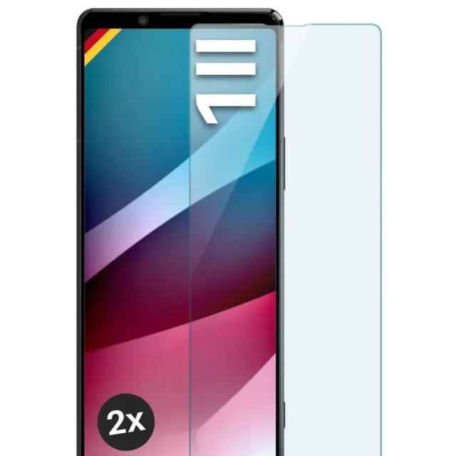 2x Echt Glas für Sony Xperia 1 II Panzerfolie Hartglas Premium Displayschutz