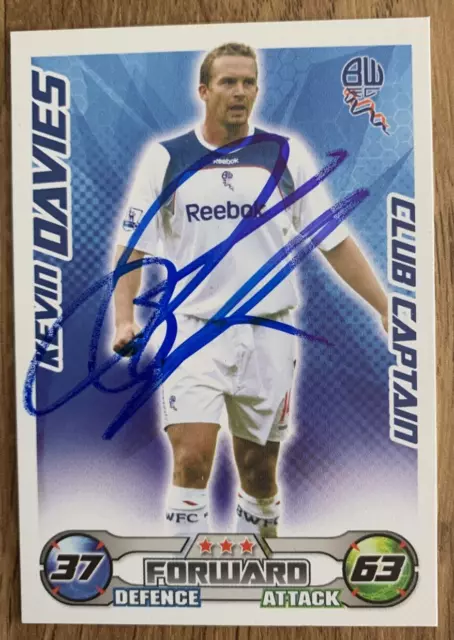 Match Attax Signed Card - Kevin Davies - Bolton Wanderers