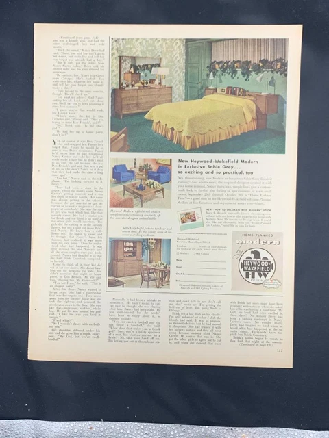Magazine Ad* - 1955 - Heywood Wakefield Furn. - "Modern" -Mid Century Modern
