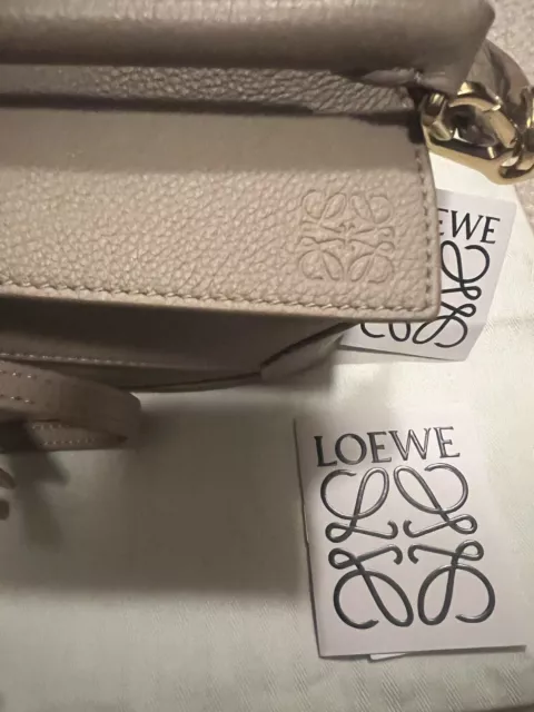 Auth LOEWE Leather Puzzle Bag Mini 2WAY Shoulder Bag Sand 2023 Used Once 3