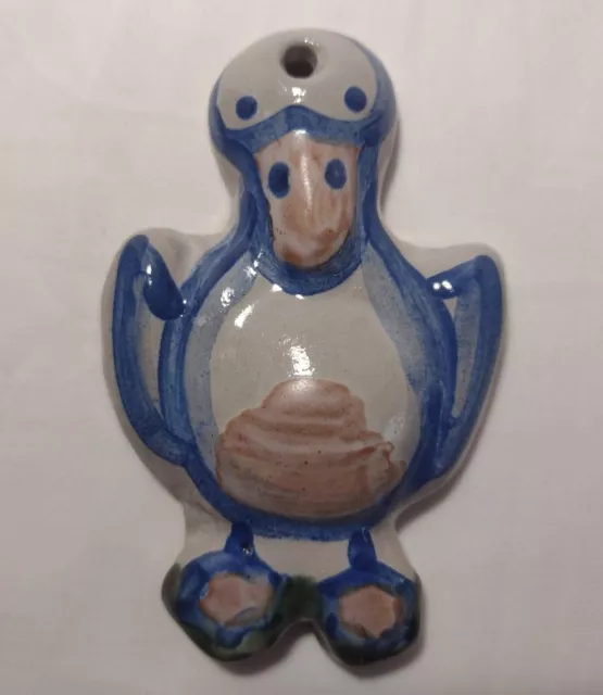 M.A. Hadley Pottery Goose Duck Ornament Wall Hanging 2.75"x 4" EUC