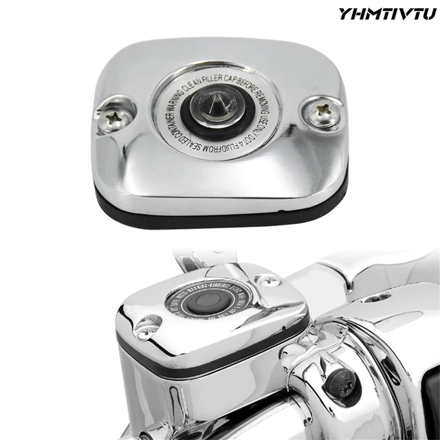 Chrome Front Brake Master Cylinder Cover Cap Fit For Harley FLH  Softail FLS FXD