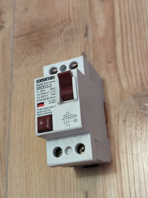 Contactum 80 A 30 mA RCD RCCB RCCD B8003/2 KOSTENLOSER ERSTKLASSIGER POST