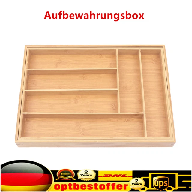 Cassetto estraibile bambù posate scatola portaoggetti organizer cucina