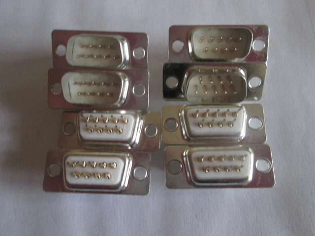 Lot De 8 Connecteurs D-sub 9 Broches Femelle - Pour Câblage Série, Neufs