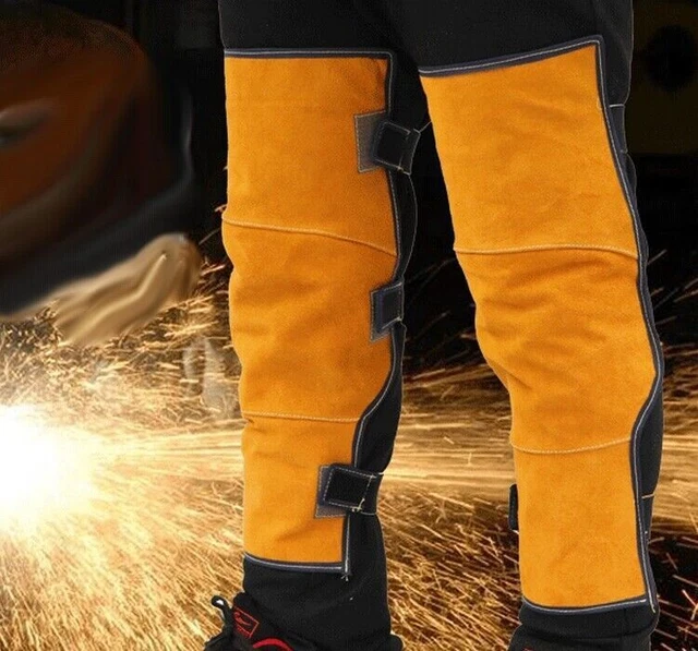 Heavy Duty Leather Fire Flame Retardant Protective Welding Leg Guard Protector